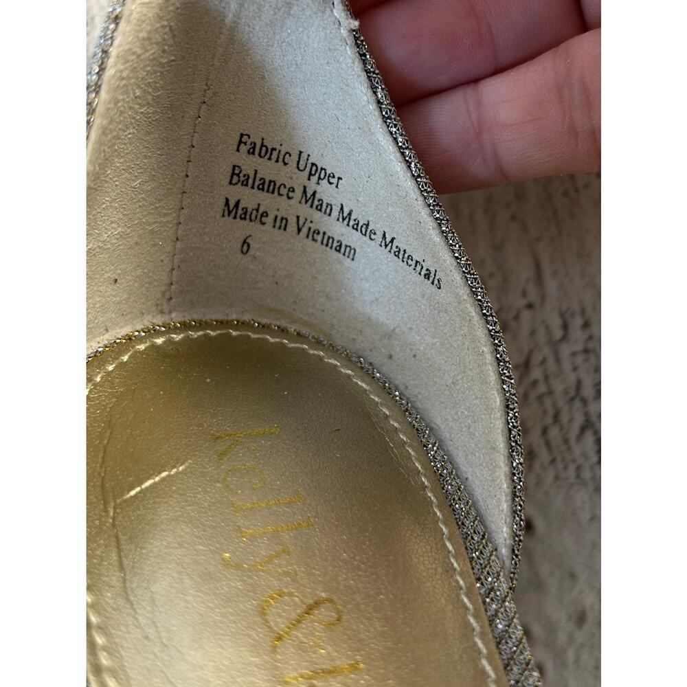 KELLY & KATIE Women’s Gold Sparkle Ankle Strap Heels / Size: 6 - Picture 12 of 14